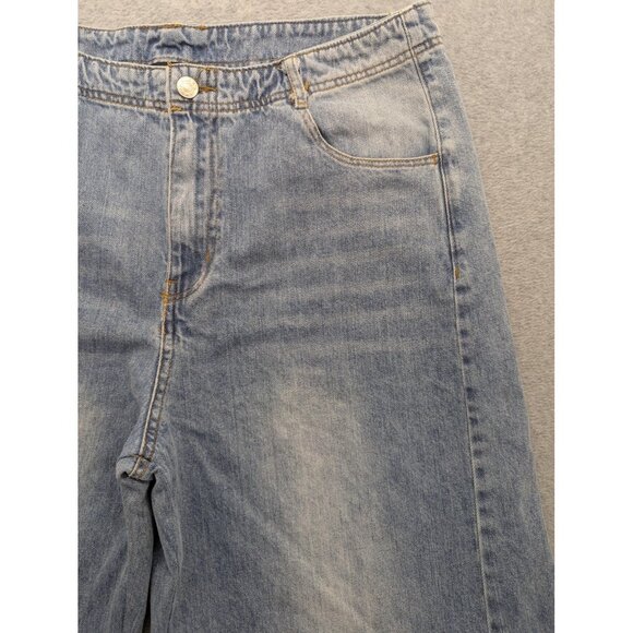 White Birch Black Label Jeans Womens 10 Light Wash Wide Leg Patchwork Boho - Picture 3 of 16